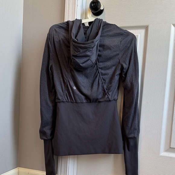 Lululemon Dance Studio Jacket Size 6 Reversible Blue/Grey Full Zip Hooded Track - Picture 6 of 7